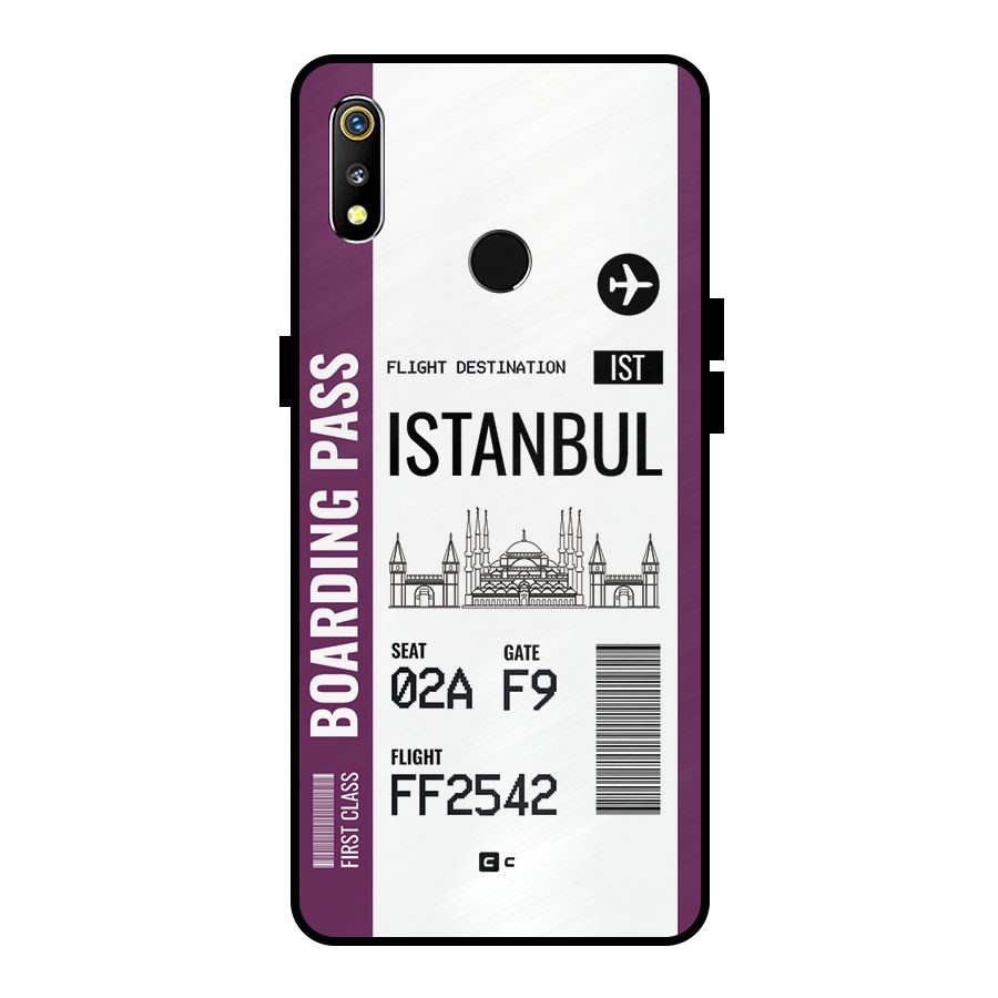 Istanbul Boarding Pass Metal Back Case for Realme 3