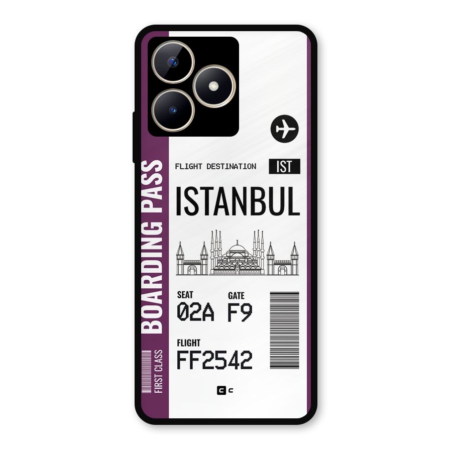 Istanbul Boarding Pass Metal Back Case for Realme C53