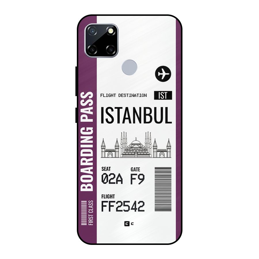 Istanbul Boarding Pass Metal Back Case for Realme Narzo 30A