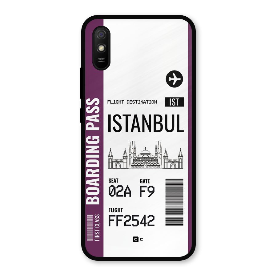 Istanbul Boarding Pass Metal Back Case for Redmi 9a