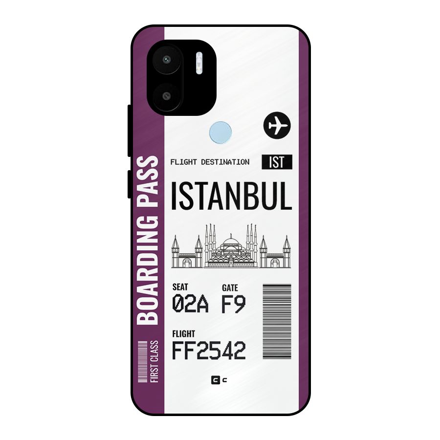 Istanbul Boarding Pass Metal Back Case for Redmi A2 Plus