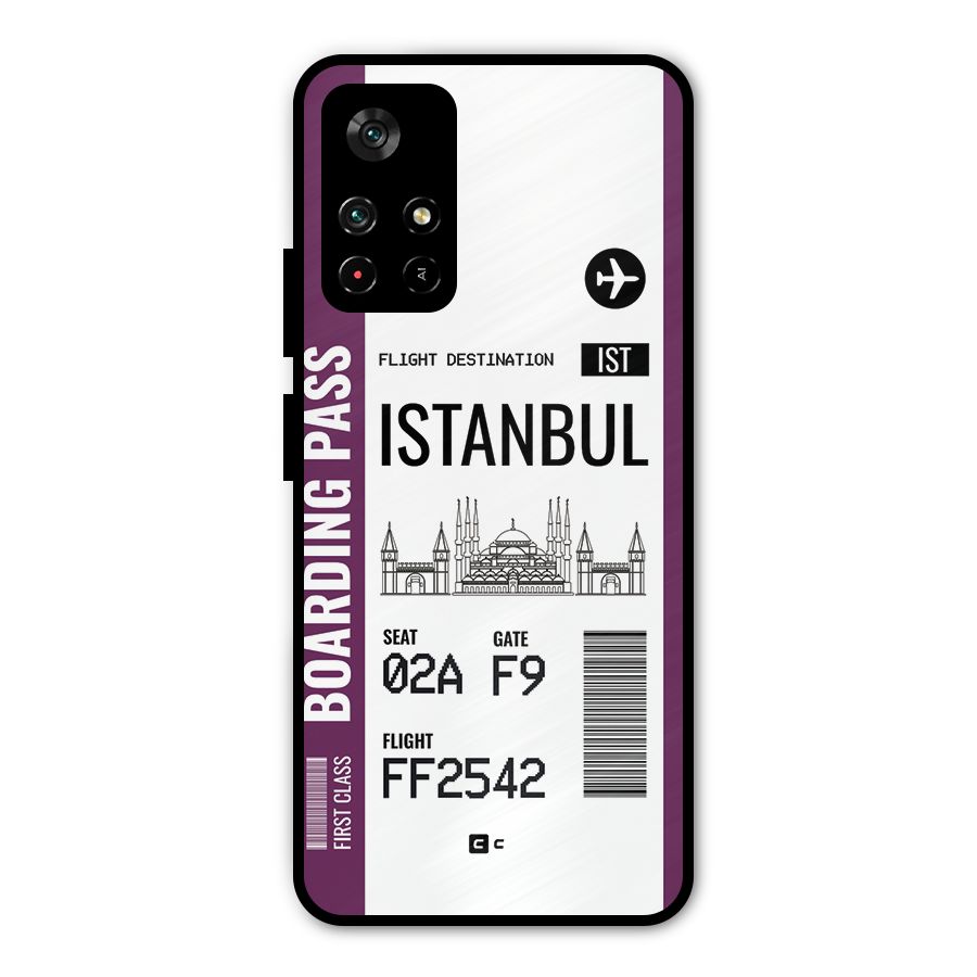 Istanbul Boarding Pass Metal Back Case for Redmi Note 11T 5G