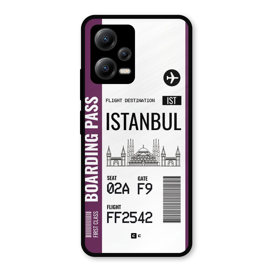 Istanbul Boarding Pass Metal Back Case for Redmi Note 12 5G