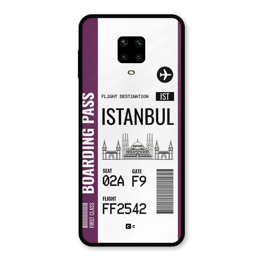 Istanbul Boarding Pass Metal Back Case for Redmi Note 9 Pro