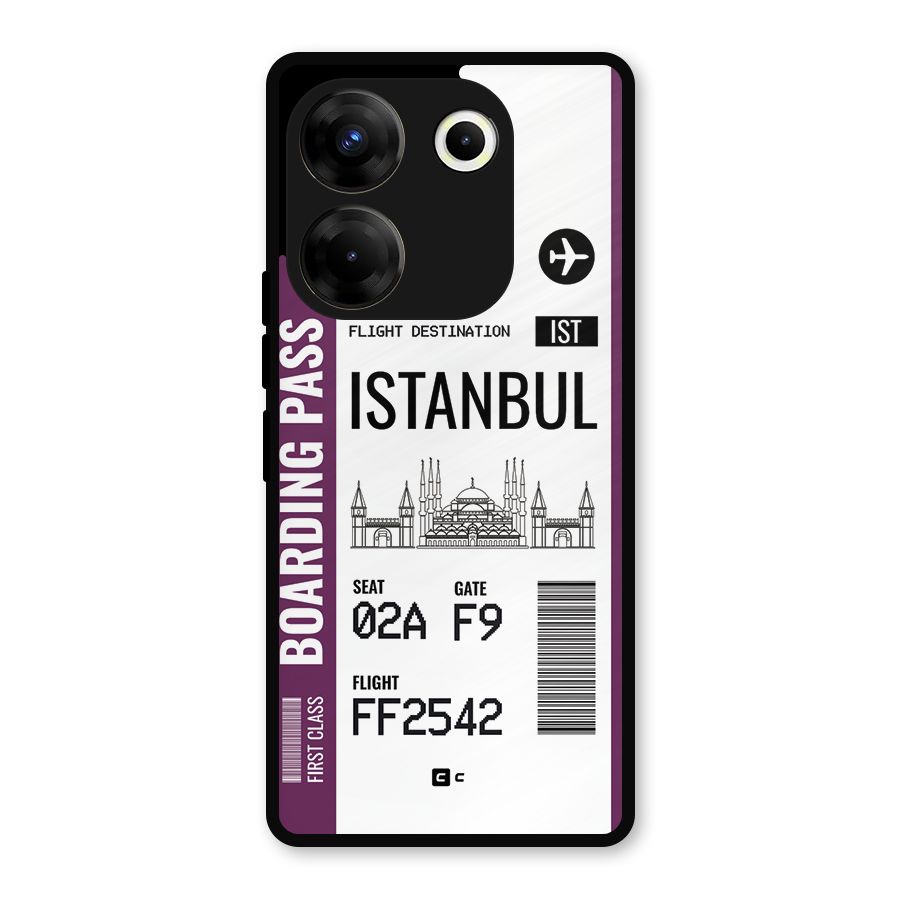 Istanbul Boarding Pass Metal Back Case for Tecno Camon 20 Pro