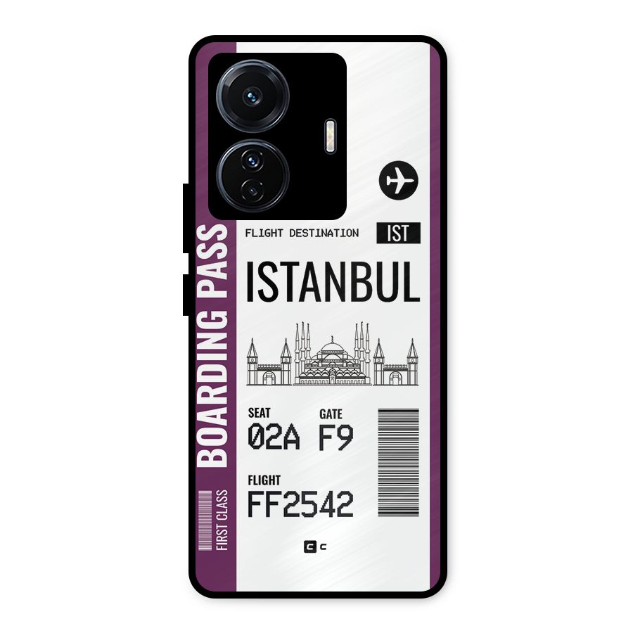 Istanbul Boarding Pass Metal Back Case for Vivo T1 Pro