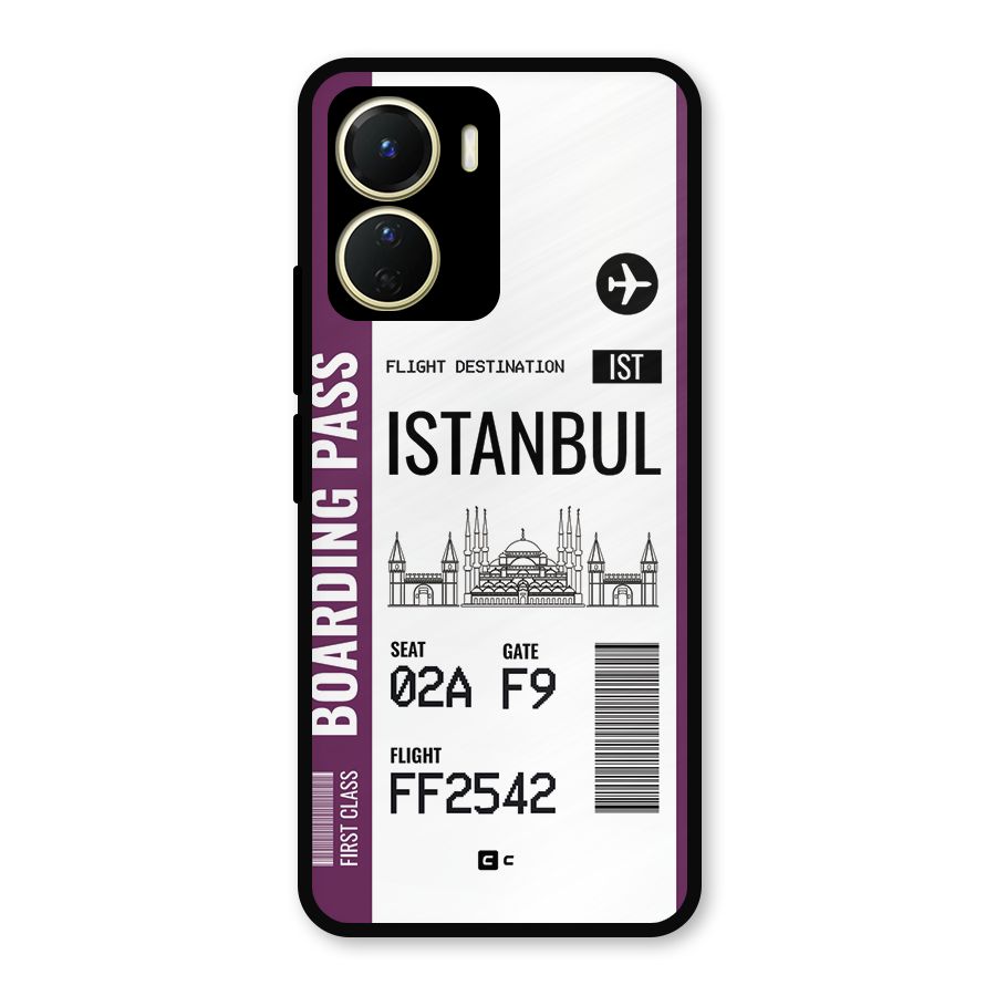 Istanbul Boarding Pass Metal Back Case for Vivo T2x