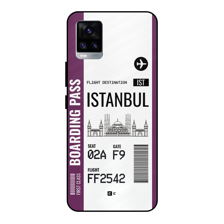 Istanbul Boarding Pass Metal Back Case for Vivo V20