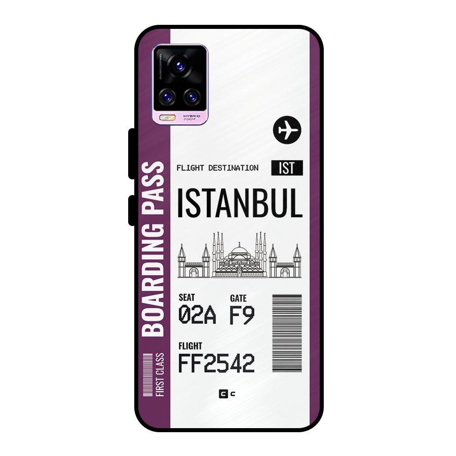 Istanbul Boarding Pass Metal Back Case for Vivo V20 Pro