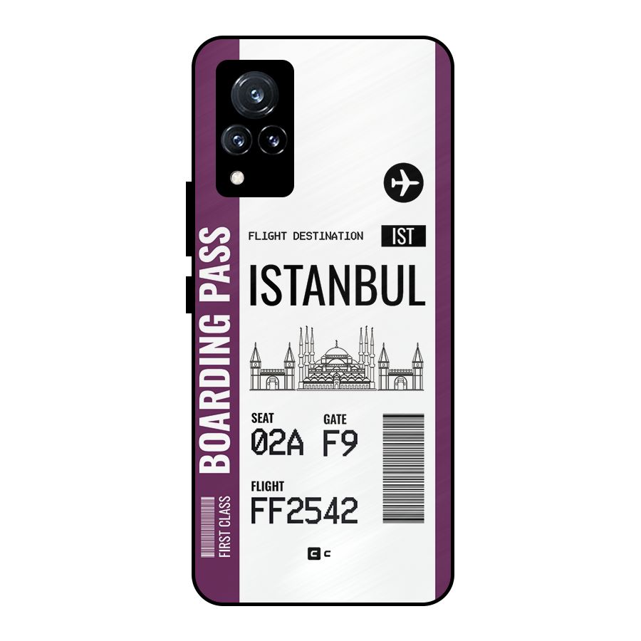 Istanbul Boarding Pass Metal Back Case for Vivo V21 5G
