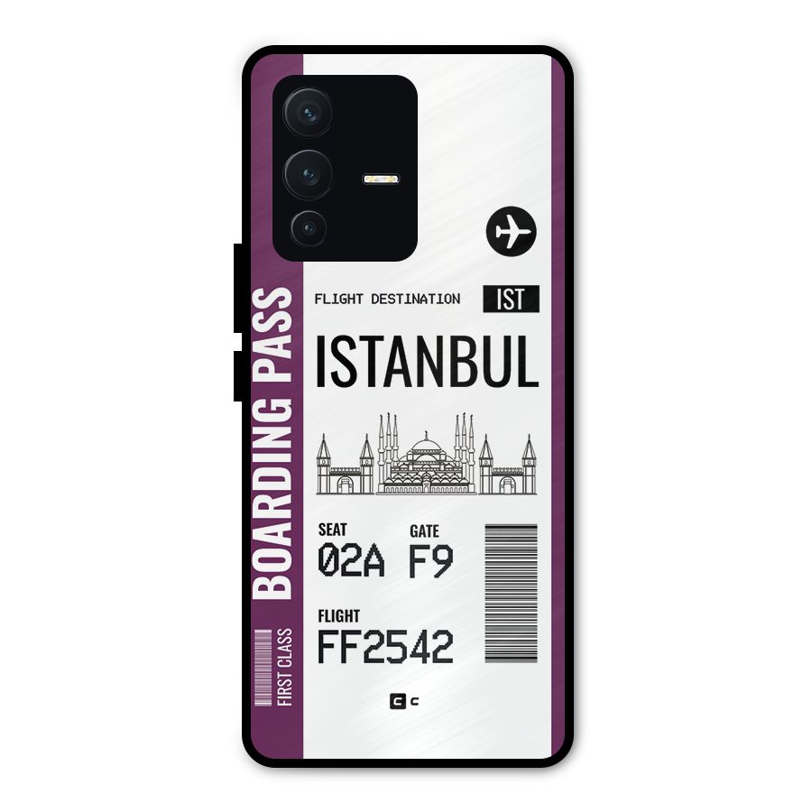 Istanbul Boarding Pass Metal Back Case for Vivo V23 Pro