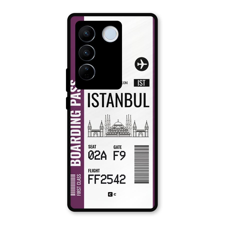 Istanbul Boarding Pass Metal Back Case for Vivo V27
