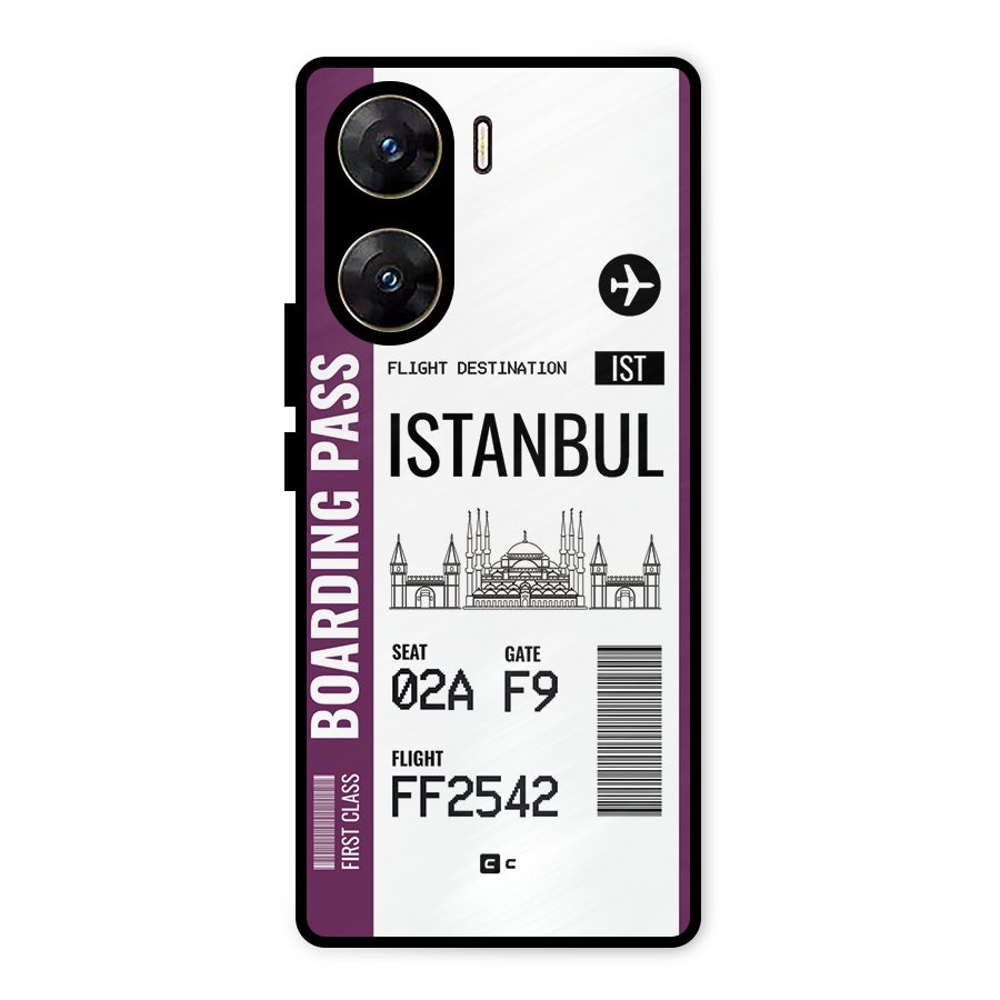 Istanbul Boarding Pass Metal Back Case for Vivo V29e