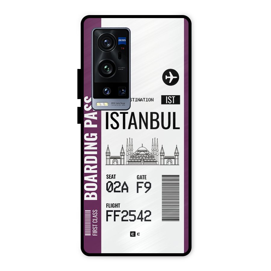 Istanbul Boarding Pass Metal Back Case for Vivo X60 Pro Plus