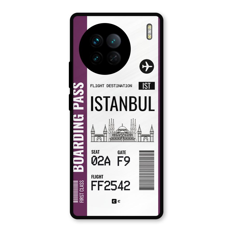 Istanbul Boarding Pass Metal Back Case for Vivo X90