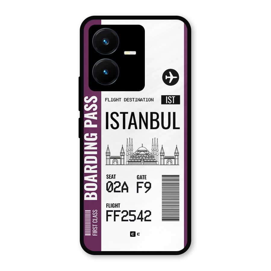 Istanbul Boarding Pass Metal Back Case for Vivo Y22