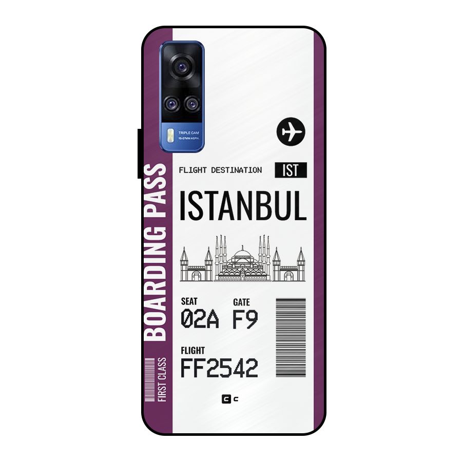 Istanbul Boarding Pass Metal Back Case for Vivo Y51