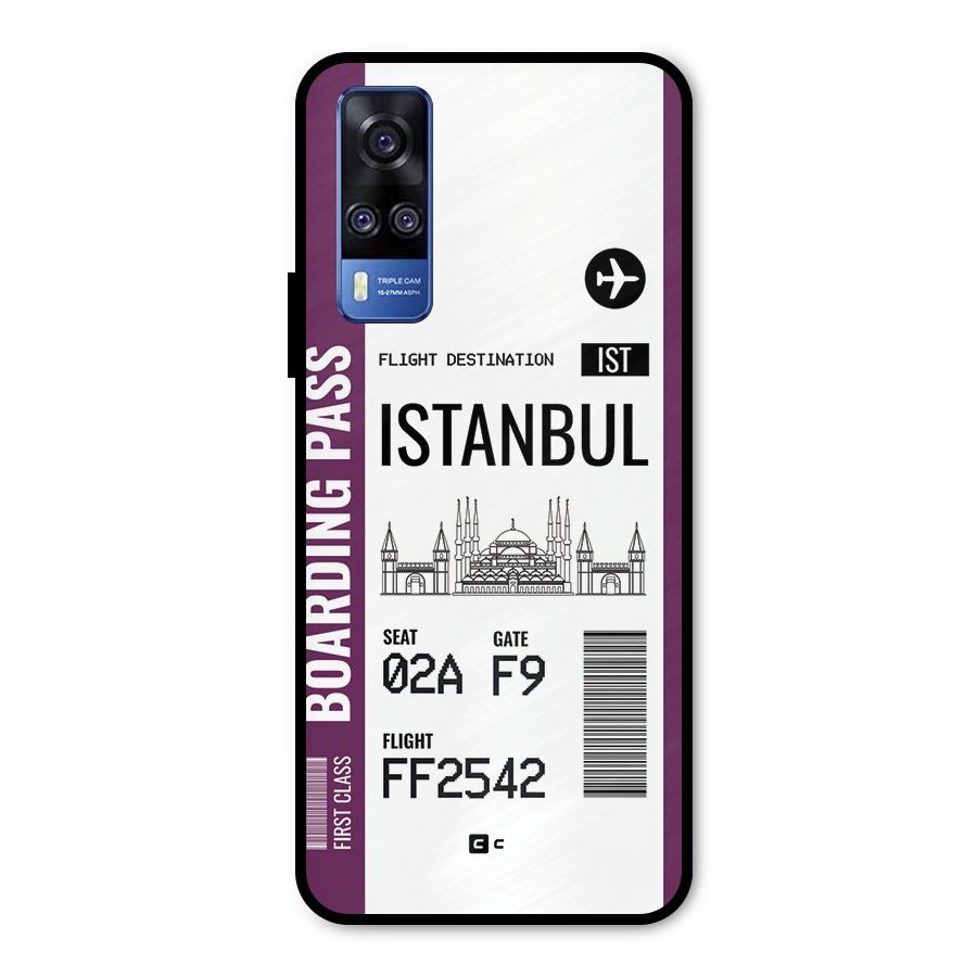 Istanbul Boarding Pass Metal Back Case for Vivo Y51A