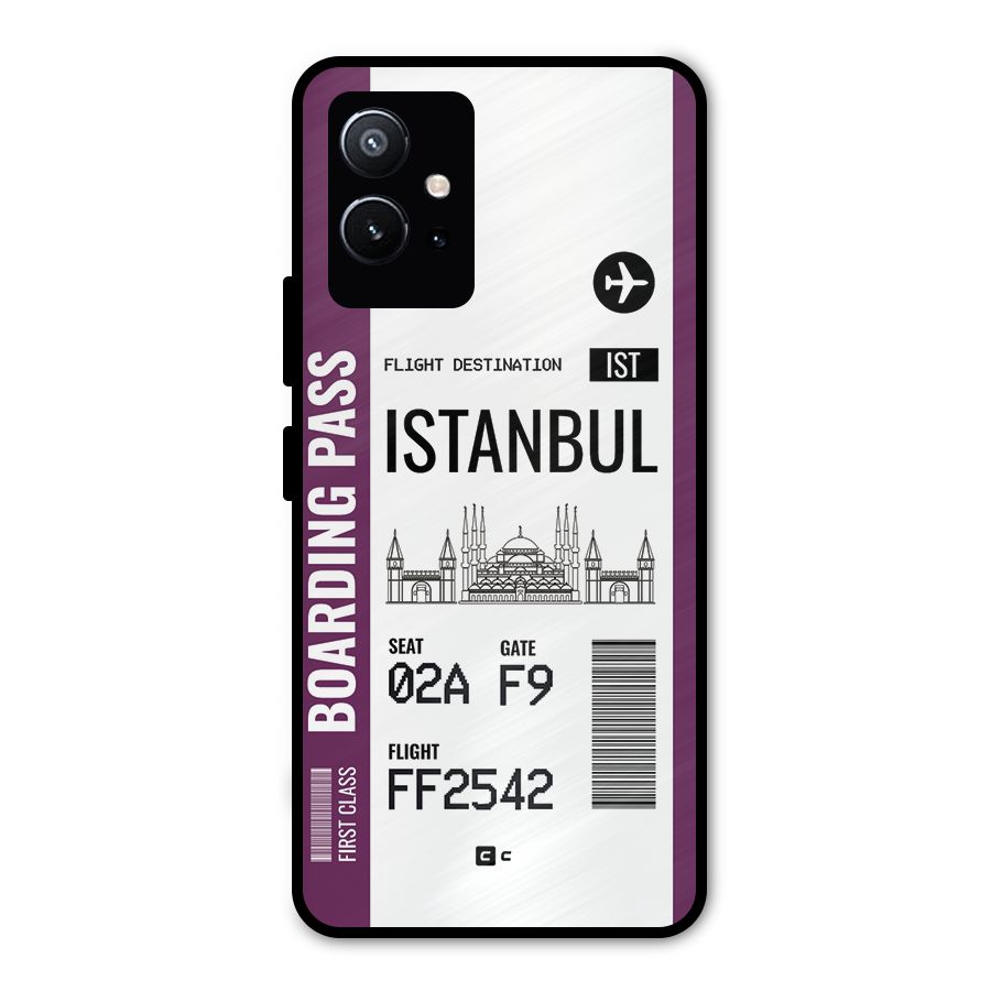 Istanbul Boarding Pass Metal Back Case for Vivo Y75 5G