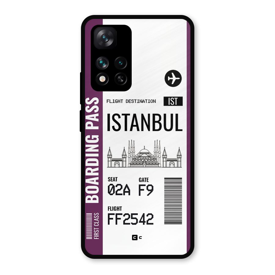 Istanbul Boarding Pass Metal Back Case for Xiaomi 11i Hypercharge 5G