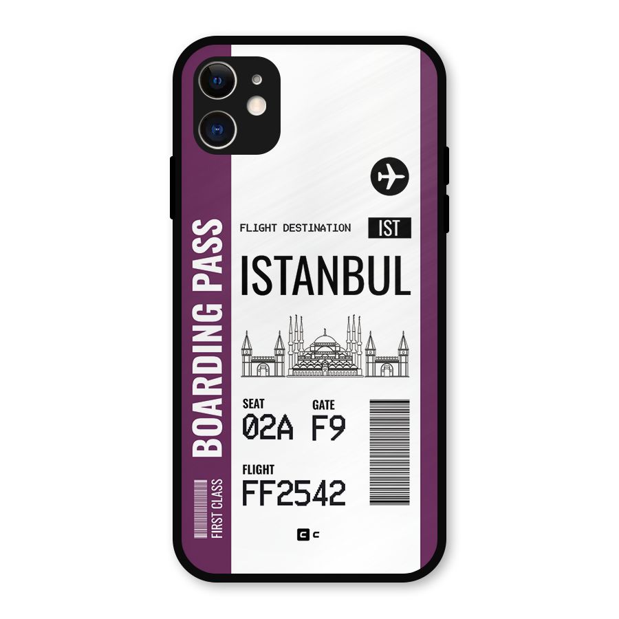 Istanbul Boarding Pass Metal Back Case for iPhone 11