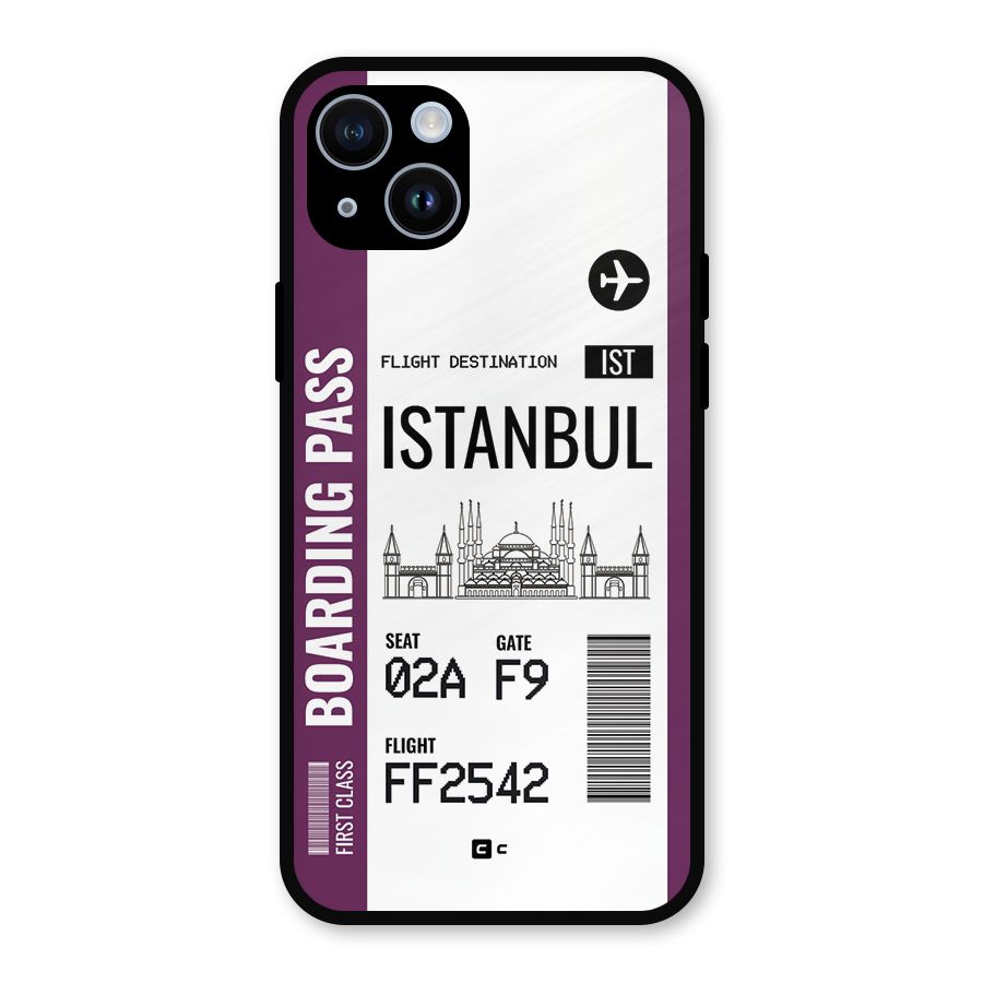 Istanbul Boarding Pass Metal Back Case for iPhone 14