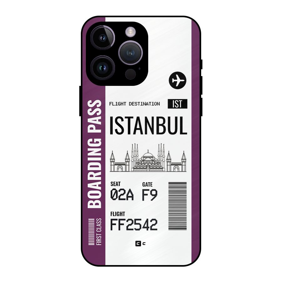 Istanbul Boarding Pass Metal Back Case for iPhone 14 Pro Max