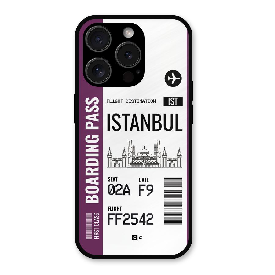 Istanbul Boarding Pass Metal Back Case for iPhone 15 Pro