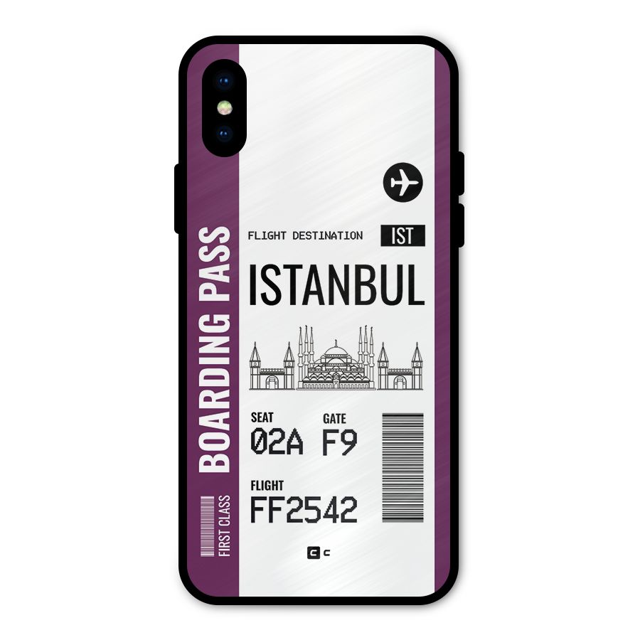 Istanbul Boarding Pass Metal Back Case for iPhone XS