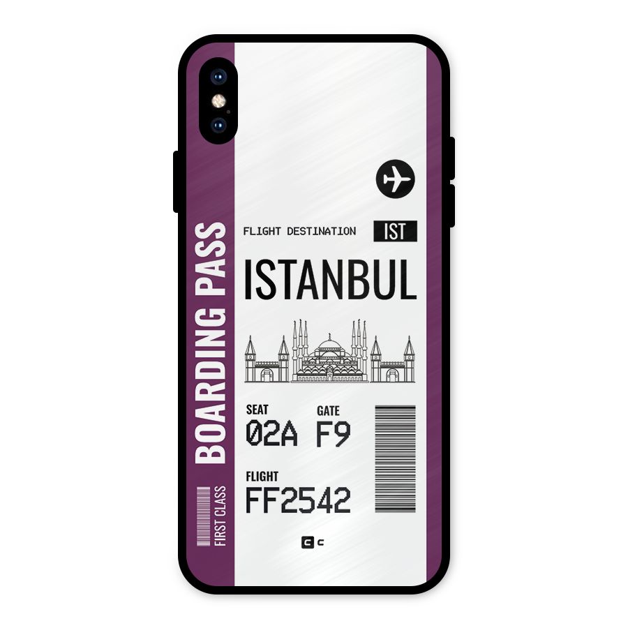 Istanbul Boarding Pass Metal Back Case for iPhone XS Max