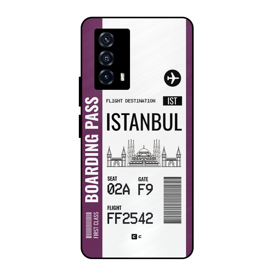 Istanbul Boarding Pass Metal Back Case for iQOO Z5