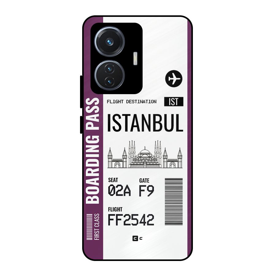 Istanbul Boarding Pass Metal Back Case for iQOO Z6 44W