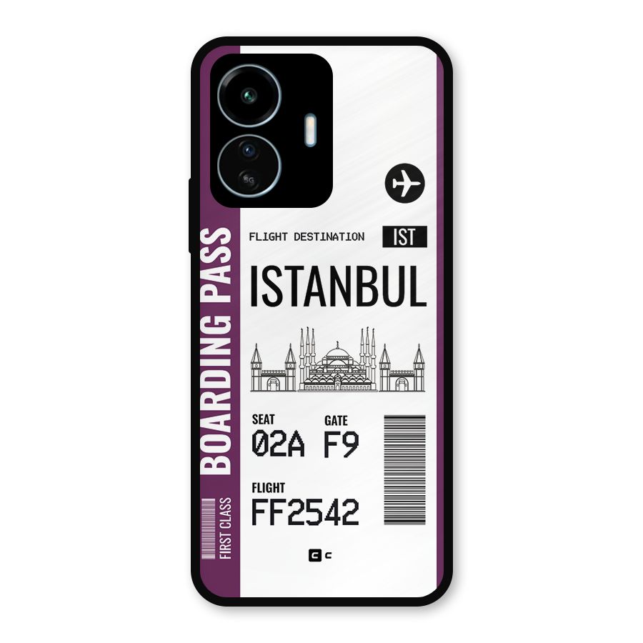 Istanbul Boarding Pass Metal Back Case for vivo iQOO Z6 Lite 5G