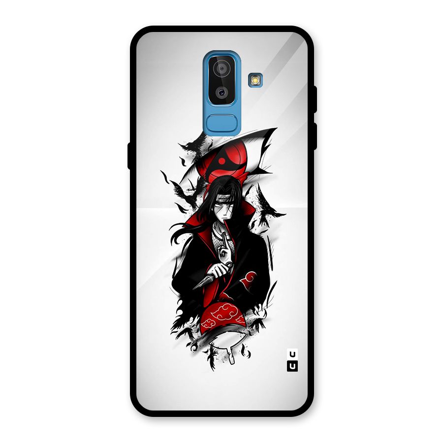 Itachi Combat Glass Back Case for Galaxy J8