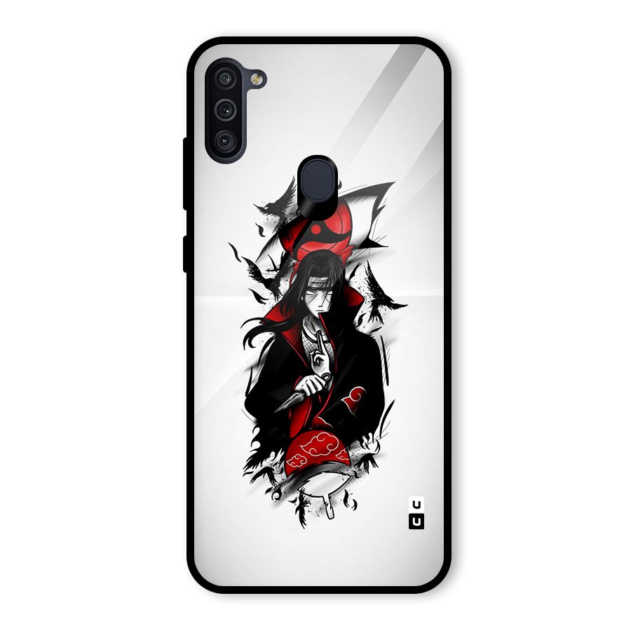 Itachi Combat Glass Back Case for Galaxy M11