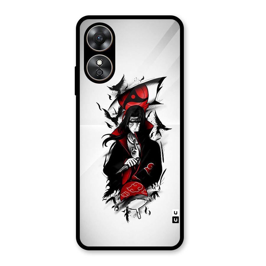 Itachi Combat Glass Back Case for Oppo A17