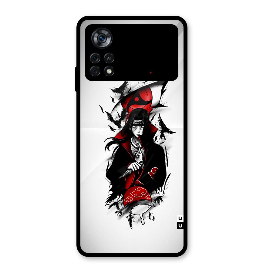 Itachi Combat Glass Back Case for Poco X4 Pro 5G