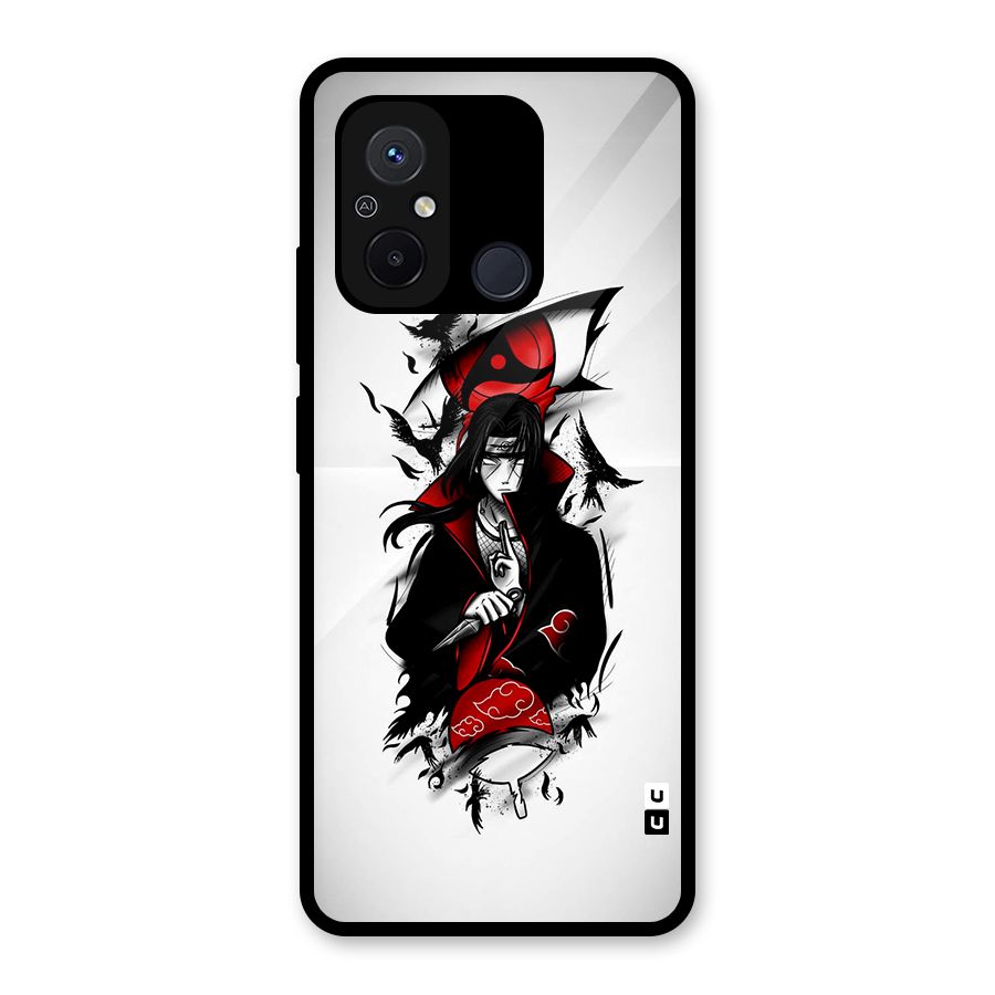 Itachi Combat Glass Back Case for Redmi 12C