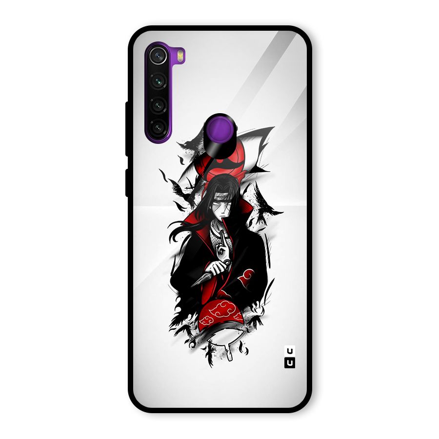 Itachi Combat Glass Back Case for Redmi Note 8