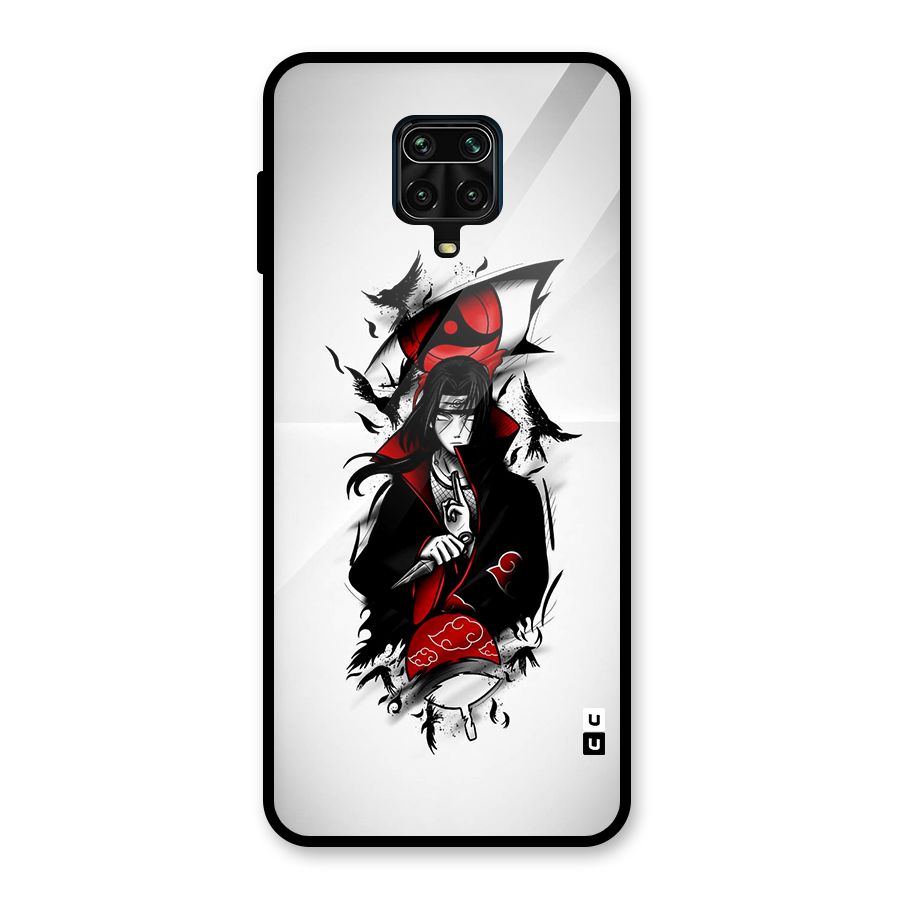 Itachi Combat Glass Back Case for Redmi Note 9 Pro