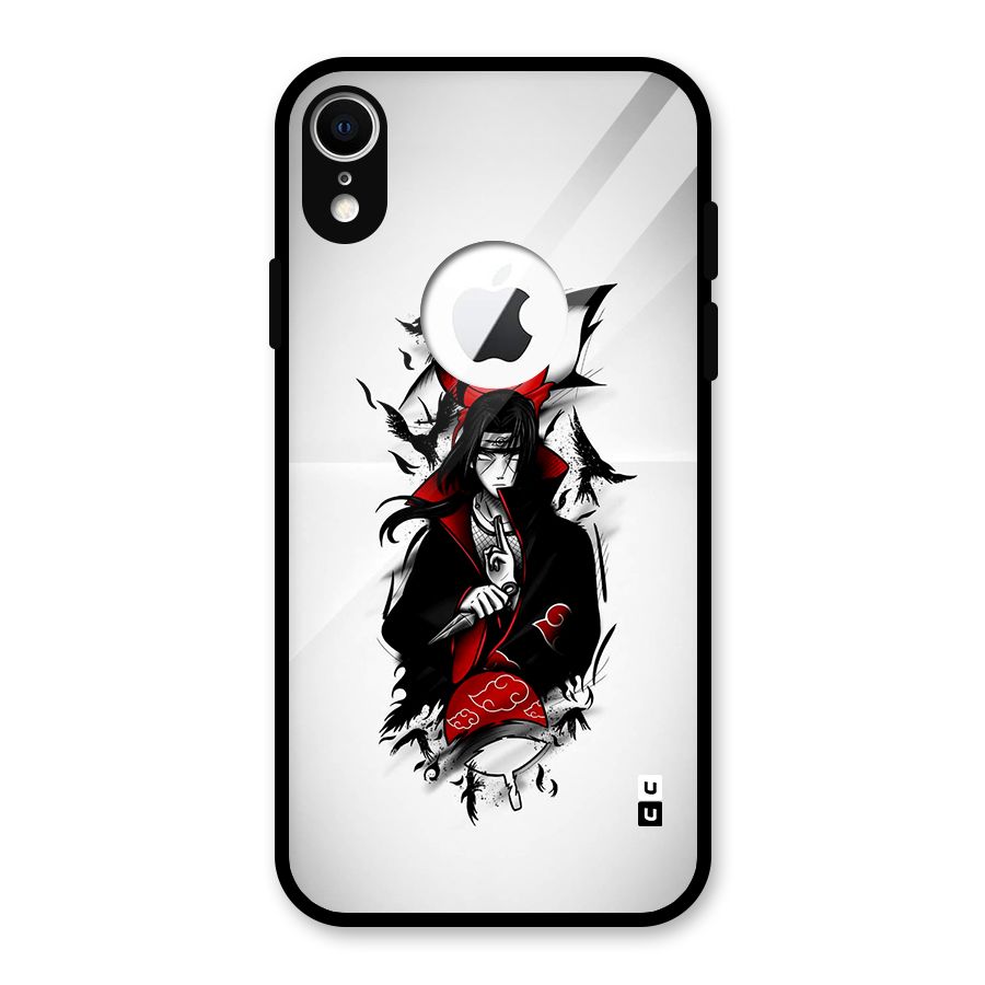 Itachi Combat Glass Back Case for iPhone XR Logo Cut
