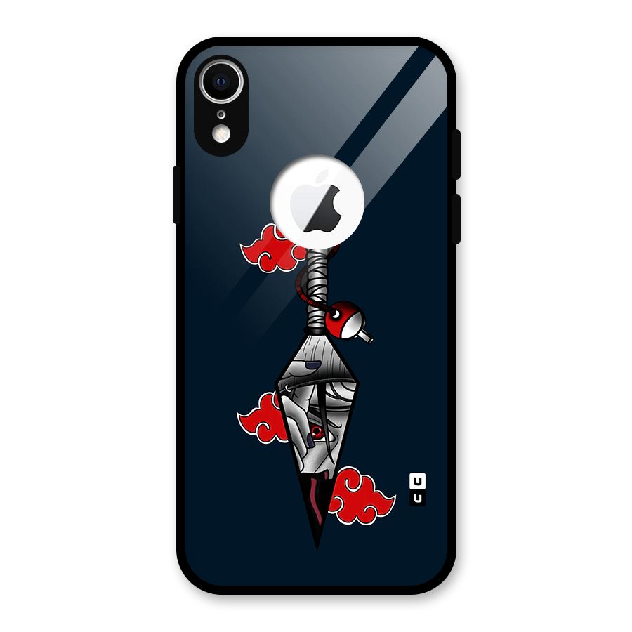 Itachi Kunai Naruto Glass Back Case for iPhone XR Logo Cut