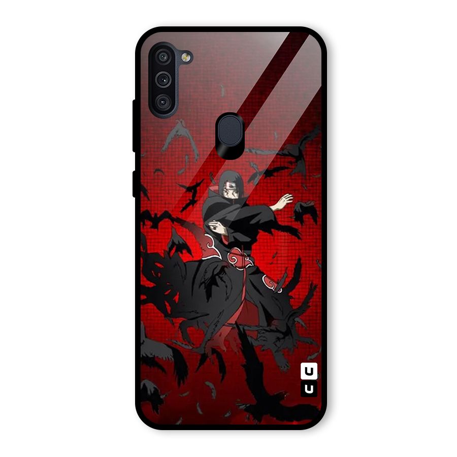 Itachi Stance For War Glass Back Case for Galaxy M11