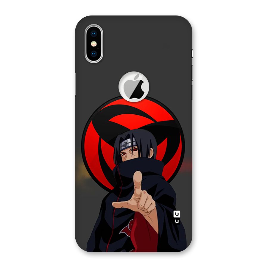 Itachi Uchiha With sharingan Back Case for iPhone X Logo Cut