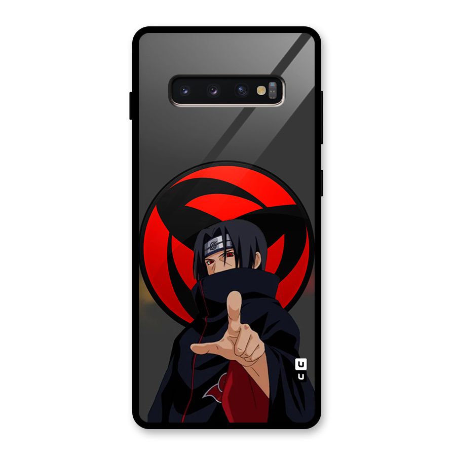 Itachi Uchiha With sharingan Glass Back Case for Galaxy S10 Plus