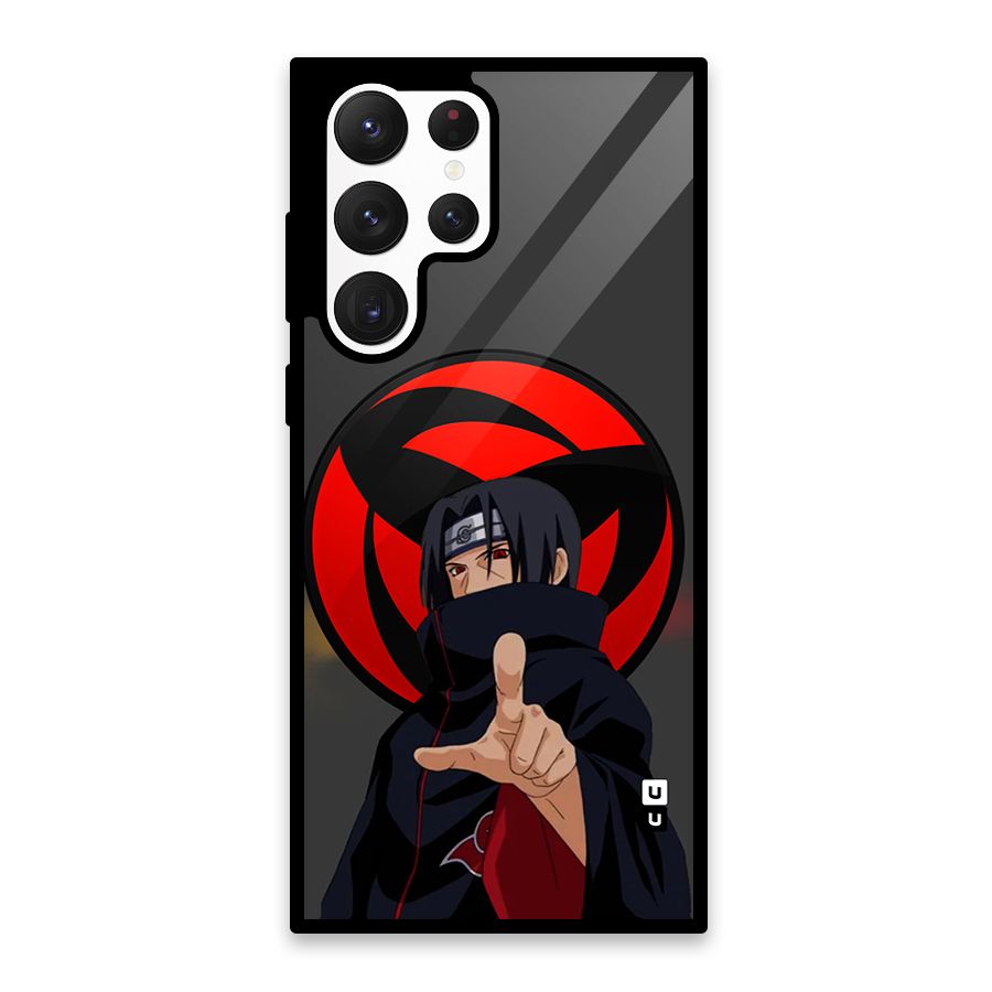 Itachi Uchiha With sharingan Glass Back Case for Galaxy S22 Ultra 5G
