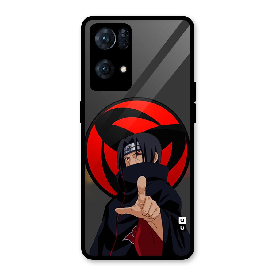 Itachi Uchiha With sharingan Glass Back Case for Oppo Reno7 Pro 5G