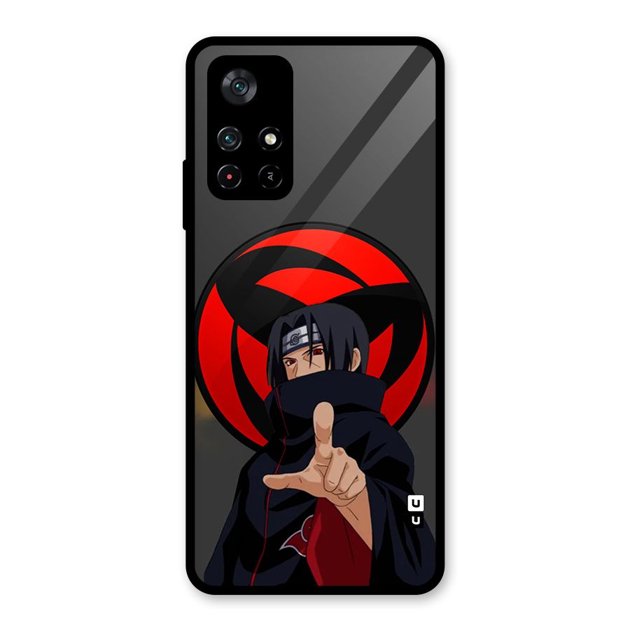 Itachi Uchiha With sharingan Glass Back Case for Poco M4 Pro 5G
