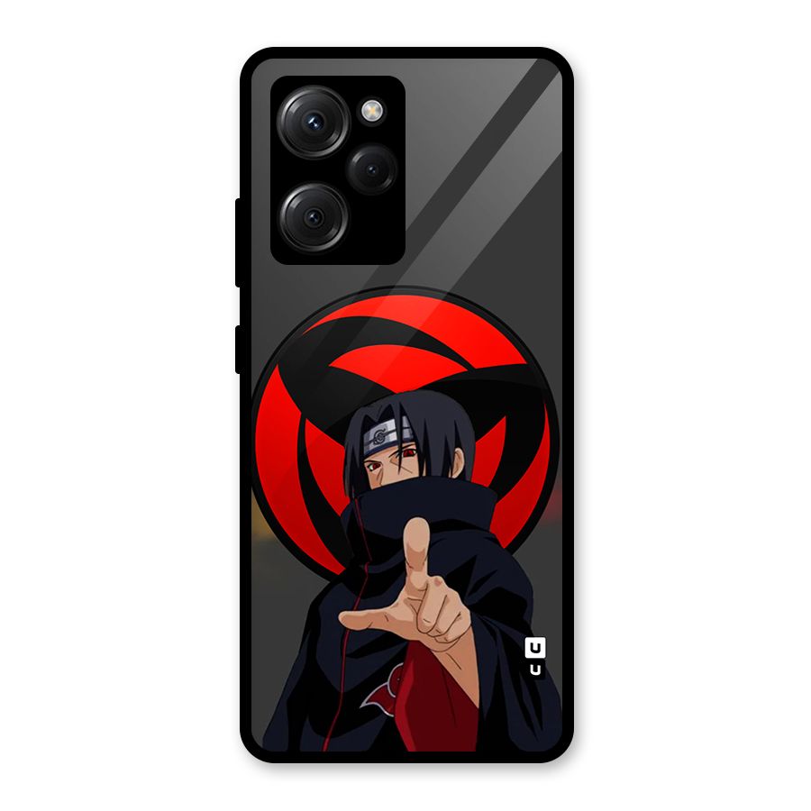 Itachi Uchiha With sharingan Glass Back Case for Poco X5 Pro