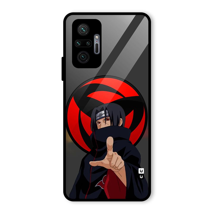 Itachi Uchiha With sharingan Glass Back Case for Redmi Note 10 Pro Max